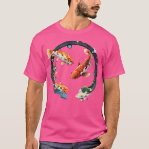 Camiseta Mergulhe No Mundo Colorido E Colorido Do Koi Fi