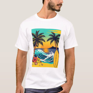 Camiseta Mergulhe no verão com vibrantes vibrantes vibraçõe