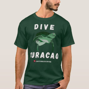 Camiseta Mergulhe Tartarugas Curacao com Fonte Branca