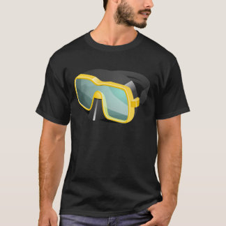 Camiseta Mergulho amarelo e preto/mergulhador/máscara