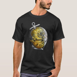Camiseta Mergulho com Capacete Vintage de Mergulhador