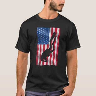 Camiseta Mergulho com Cilindro Bandeira Americana Instrutor