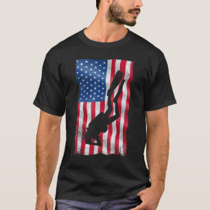 Camiseta Mergulho com Equipamento Bandeira Americana Instru