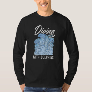 Camiseta Mergulho Com Golfinhos Biologia Marinha Submarina