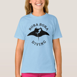 Camiseta Mergulho com Raias Mantas em Bora Bora