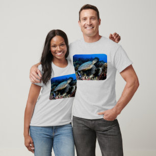 Camiseta Mergulho com tartaruga e peixes