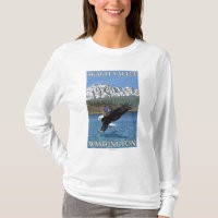 Mergulho da águia americana - vale de Skagit,