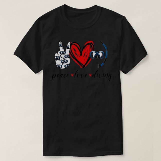 Camiseta mergulho de amor pela paz (Frente do Design)