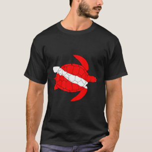 Camiseta Mergulho de Bandeira de Tartaruga Marítima Scuba