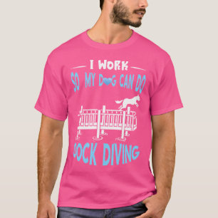 Camiseta Mergulho de Cais Eu Trabalho Cão Salto de Cais Des