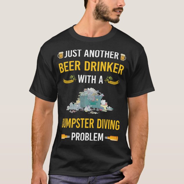 Camiseta Mergulho de lixo Beer Drinker (Frente)