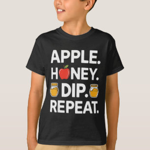 Camiseta Mergulho de Mel Repita Rosh Hashanah Judaico Engra