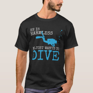 Camiseta Mergulho de mergulho em águas de mergulho sem calo