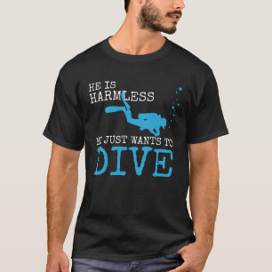 Camiseta Mergulho de mergulho em águas de mergulho sem calo
