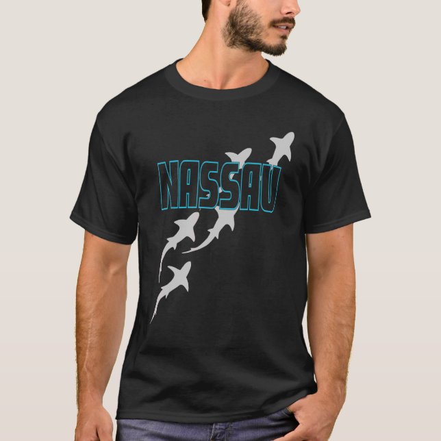 Camiseta Mergulho De Nassau Scuba Com Tubarões (Frente)