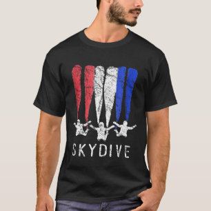 Camiseta Mergulho de Paraquedas Vermelho Branco e Azul Fest