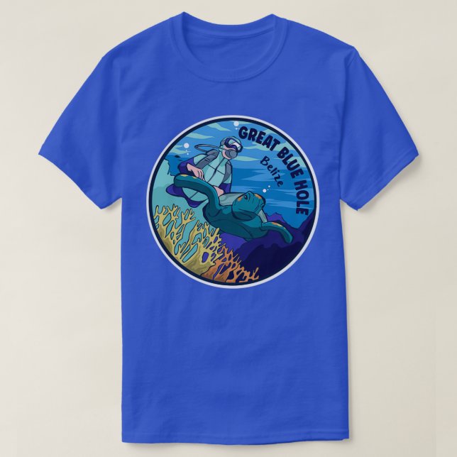 Camiseta Mergulho De Scuba No Belize Excelente Azul (Frente do Design)