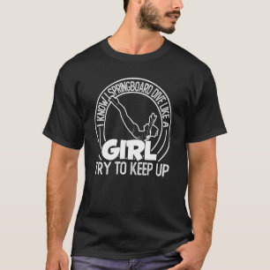 Camiseta Mergulho de Springboard na Platform Diver Girl