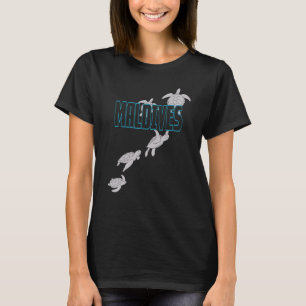 Camiseta Mergulho de Tartarugas do Mar das Maldivas com Tar