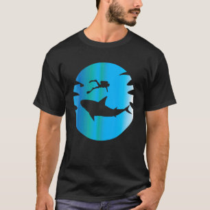 Camiseta Mergulho de Tubarão Baleia Vida Marinha Oceano Mer