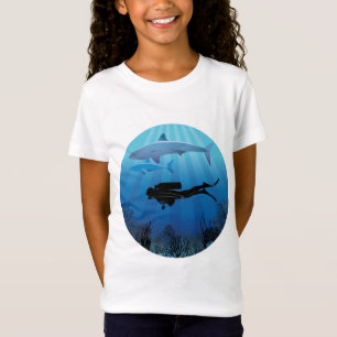 Camiseta Mergulho de tubarão mergulhador submarino