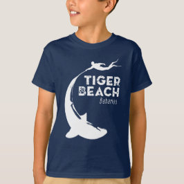 Camiseta Mergulho de tubarão na praia de Tiger
