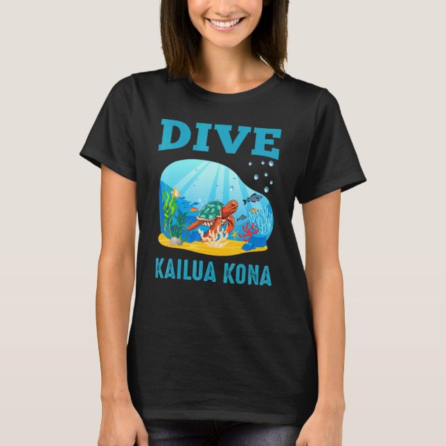 Camiseta Mergulho Dive Kailua Kona Viagem Vacation Scuba (Frente)