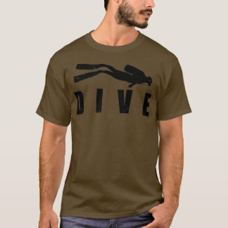 Camiseta Mergulho DIVE Scuba Merging Diver Black Gift Ideia