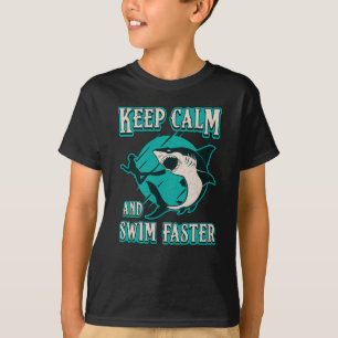 Camiseta Mergulho Livre Mantenha Calma E Natação Mais Rápid