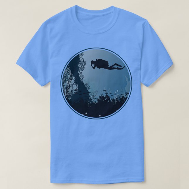 Camiseta Mergulho no Oceano Profundo Scuba Diver (Frente do Design)
