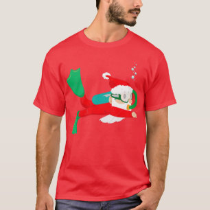Camiseta Mergulho Santa Claus Scuba Mergulho Presente de Na