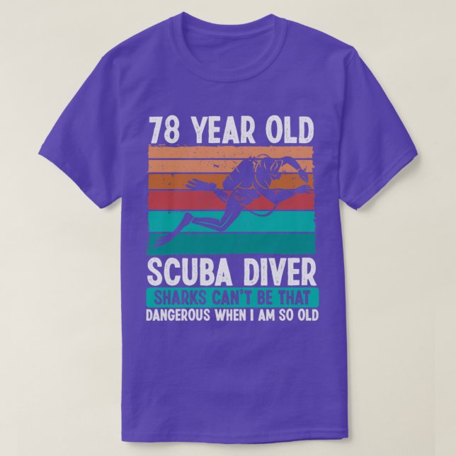 Camiseta Mergulho Scuba, 78 anos, 78, Aniversário, Scuba (Frente do Design)