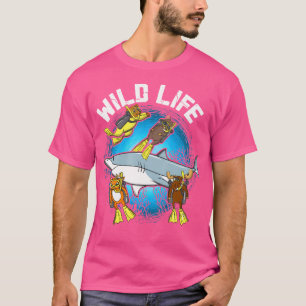 Camiseta Mergulho Scuba Com O Urso Moso-De-Carro De Veado D