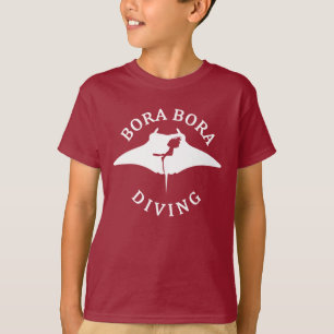 Camiseta Mergulho Scuba Com Raios Manta Em Bora Bora