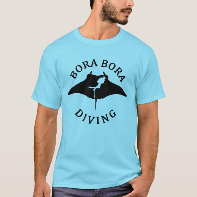 Camiseta Mergulho Scuba Com Raios Manta Em Bora Bora (Frente)