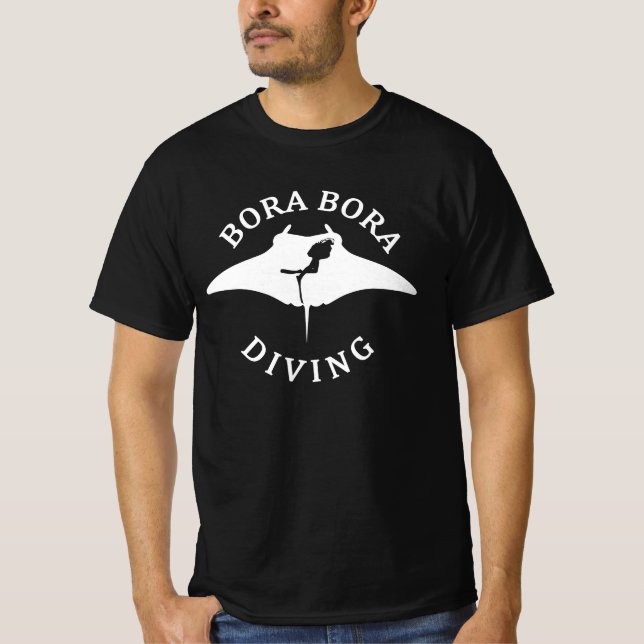 Camiseta Mergulho Scuba Com Raios Manta Em Bora Bora (Frente)