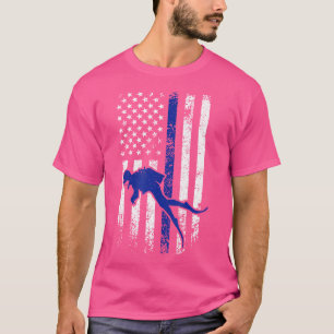 Camiseta Mergulho Scuba Diver Scuba Sinalizador Dos Eua