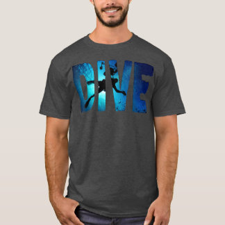Camiseta Mergulho Scuba Divers Sombra Natação Profunda azul