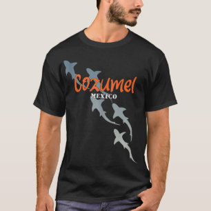 Camiseta Mergulho Scuba Diving Cozumel Scuba com Tubarões
