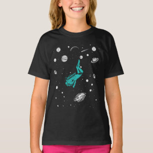 Camiseta Mergulho Scuba No Espaço Do Sistema Solar Em Satur