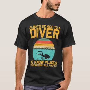 Camiseta Mergulho Scuba Para Homens Diantes Submarinos