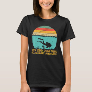 Camiseta Mergulho Scuba Para Homens Diantes Submarinos