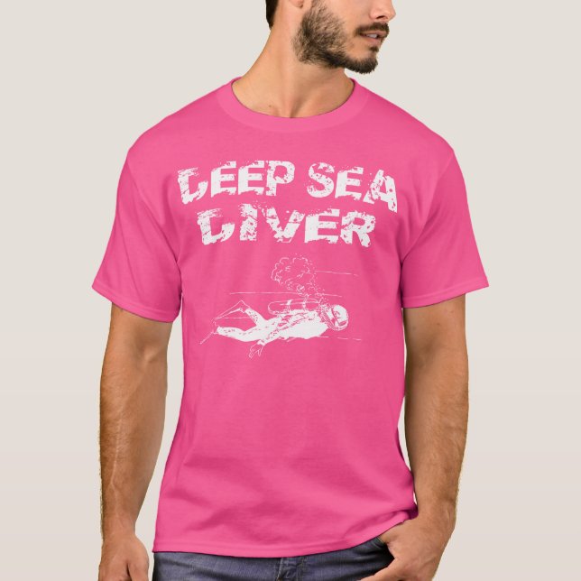 Camiseta Mergulho submarino de águas profundas mergulhadora (Frente)