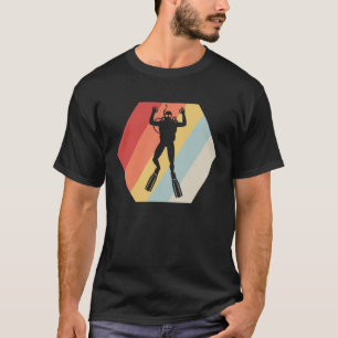 Camiseta Mergulho Vintage Scuba Diver 3 da Unidade Retro