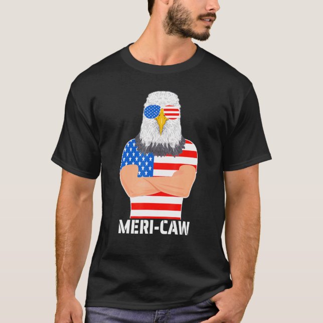 Camiseta Meri-Caw Legal Bald Eagle Patriótico 4º De Julho H (Frente)