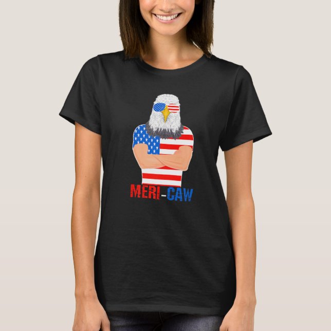 Camiseta Meri Caw Legal Bald Eagle Patriótico 4º De Julho H (Frente)