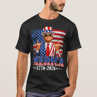 Camiseta Merica 250 Anos Americanos 1776 2026 Trump 250º