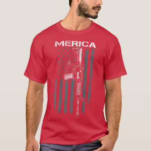 Camiseta MERICA  2nd Amendment 4th Of July AR15 USA Flag (O