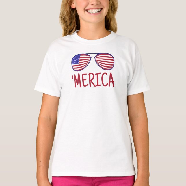 Camiseta "Merica 4º De Julho, Vidros T-Shirt (Frente)