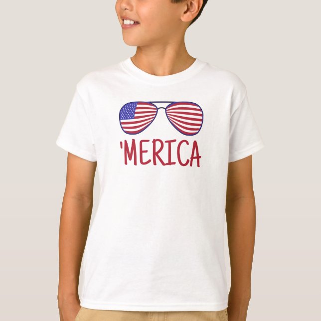 Camiseta "Merica 4º De Julho, Vidros T-Shirt (Frente)